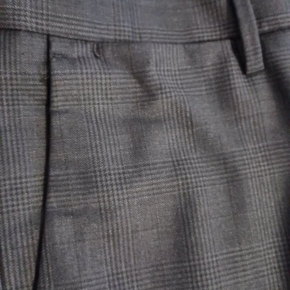 Banana Republic Mens Slim Fit Wool Dress Pants 33x30 Blue Check Flat Front - Picture 11 of 11